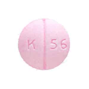 Oxycodone hydrochloride, 10 mg, side 1 is K score 56,